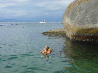 Swimming off Praia Vermelha oeach